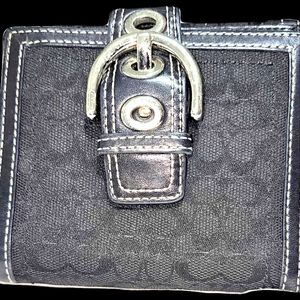 Coach Signature Canvas Leather Wallet Bifold